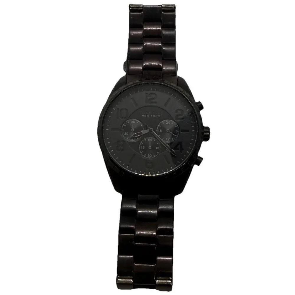 Caravelle New York by Bulova 45B122 Chronograph Quartz Men Watch Black Stainless